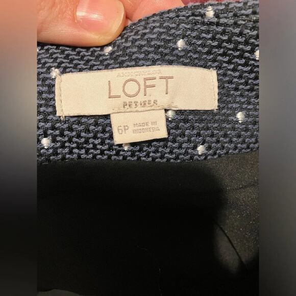 Ann Taylor LOFT Navy Blue white Polka Dot Straight Pencil Skirt 6P - Picture 4 of 11